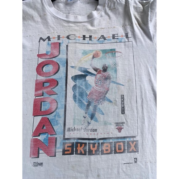 Vtg Very Rare 1991 Michael Jordan Chicago Bulls Skybox Card shirt L by Salem - Picture 2 of 10